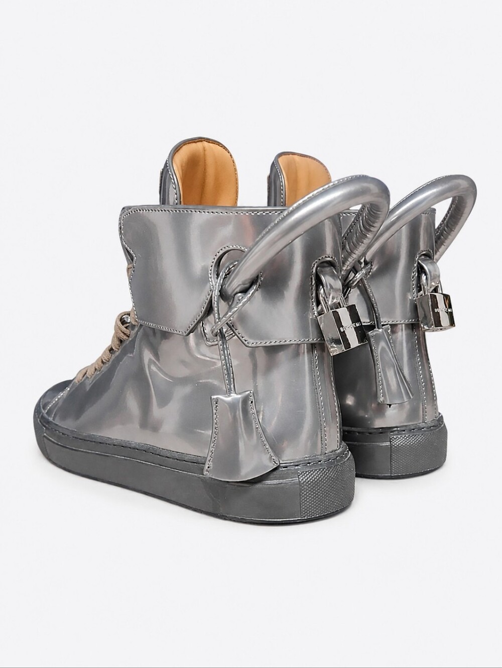BUSCEMI | 125mm Metallic Silver High-Top Sneakers – EU 45 / US 12 - Picture 5 of 10